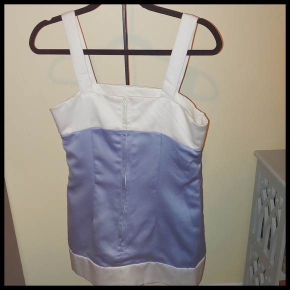 Blue and White Satin Top - Picture 4 of 7